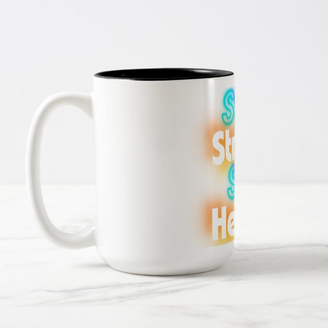Stay Strong, Stay Healthy – Motivational Wellness  Two-Tone Coffee Mug (Left)