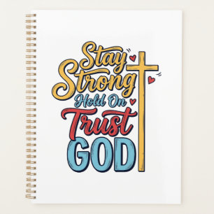 Stay Strong Trust God Christian Cross Shirt Design Planner
