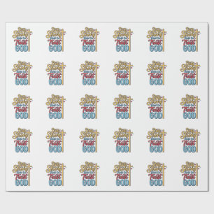 Stay Strong Trust God Christian Cross Shirt Design Wrapping Paper