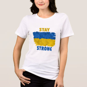 Stay Strong Ukraine - Show your Support Tri-Blend Shirt