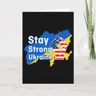 Stay Strong Ukraine Usa Ukrainian Flag Friendship  Card