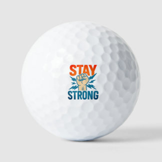 Stay Strong - Vintage Fist Power Motivational Desi Golf Balls