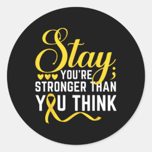 Stay Stronger Yellow Ribbon Suicide Prevention Awa Classic Round Sticker