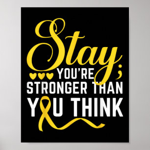 Stay Stronger Yellow Ribbon Suicide Prevention Awa Poster