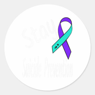 Stay Suicide Prevention Ribbon Semicolon Awareness Classic Round Sticker