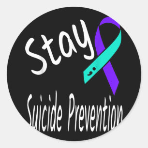 Stay Suicide Prevention Ribbon Semicolon Awareness Classic Round Sticker