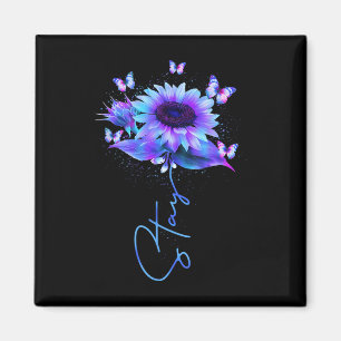 Stay Sunflower Butterfly Suicide Prevention Awaren Magnet