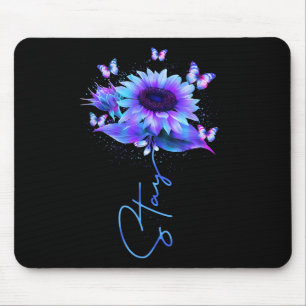Stay Sunflower Butterfly Suicide Prevention Awaren Mouse Mat