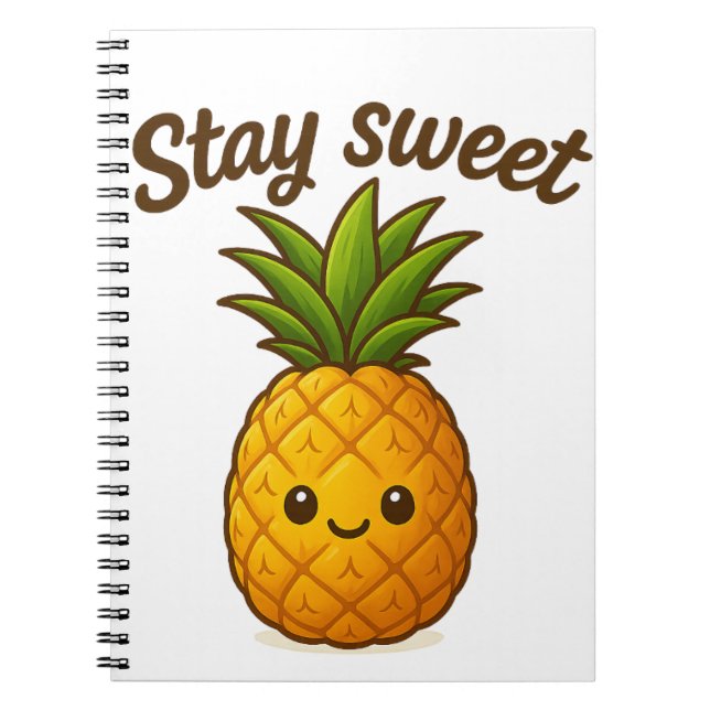 Stay Sweet – Cute Pineapple  Notebook (Front)