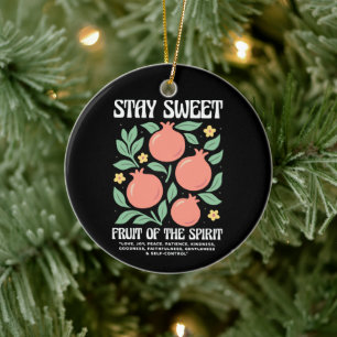 Stay Sweet Fruit Of The Spirit Fruity Pomegranate Ceramic Tree Decoration