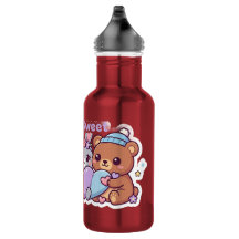 Stay Sweet Kawaii Animal Friends Pastel Water Bott