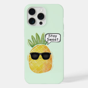 Stay Sweet Pineapple Cartoon Fun iPhone 15 Pro Max Case
