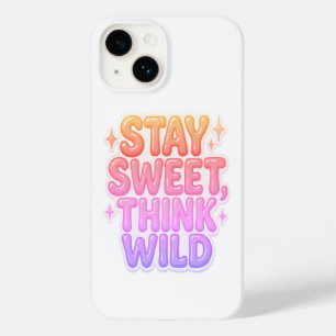 "Stay Sweet, Think Wild" – Playful Positivity Desi Case-Mate iPhone 14 Case