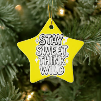 "Stay Sweet, Think Wild" – Playful Positivity Desi Ceramic Tree Decoration