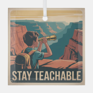 Stay Teachable Glass Tree Decoration