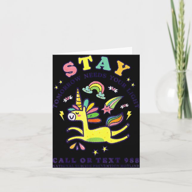 Stay The World Need You 988 Suicide Prevention  Card (Front)