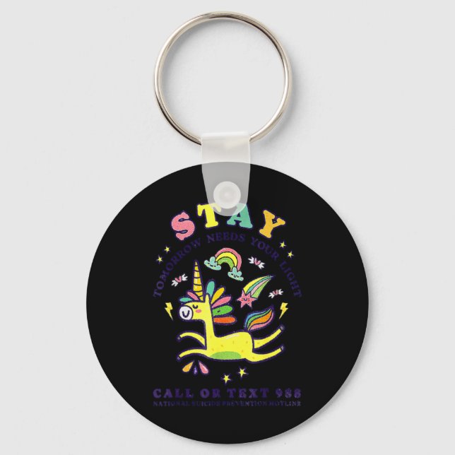 Stay The World Need You 988 Suicide Prevention  Key Ring (Front)