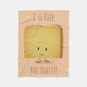 Stay Toasty Character Cartoon   Fleece Blanket