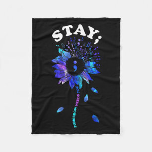 Stay Tomorrow Needs You Sunflower Suicide Awarenes Fleece Blanket