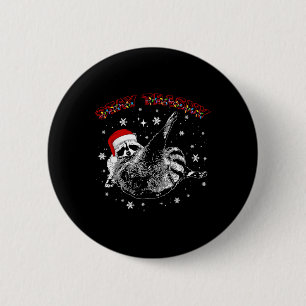 Stay Trashy Christmas Raccoon Xmas Trash Panda Rac 6 Cm Round Badge