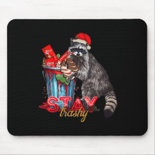 Stay Trashy Christmas Racoon Funny Matching Famil Mouse Mat