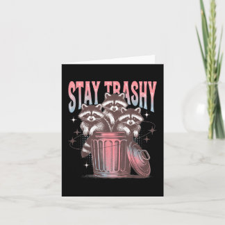 Stay Trashy Humour Racoon Retro Themed Racoon Mem Card