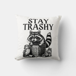 Stay Trashy Racoon Cushion