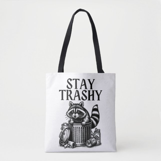 Stay Trashy Racoon Tote Bag (Front)