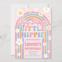 Stay Trippy Little Hippie Birthday Invitation