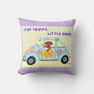 Stay Trippy, Little Hippie Dachshund in car Cushion