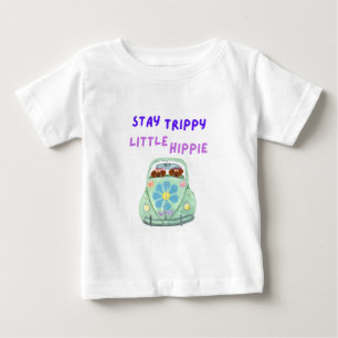 Stay Trippy, Little Hippie Dachshunds in car Baby T-Shirt
