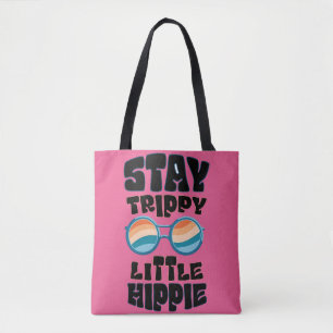 Stay Trippy Little Hippie – Retro Psychedelic Desi Tote Bag