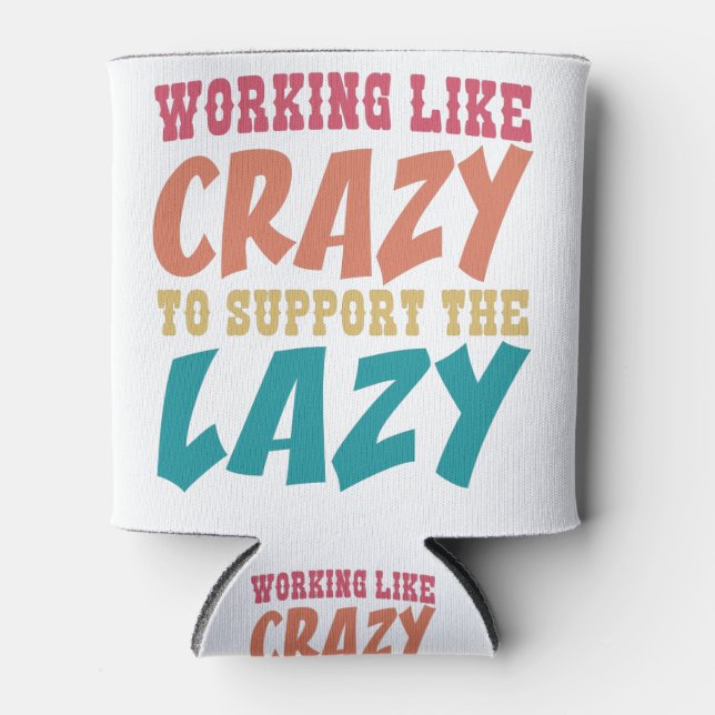 Stay Trippy Little hippy funny Colourful Retro Pea Can Cooler (Front)