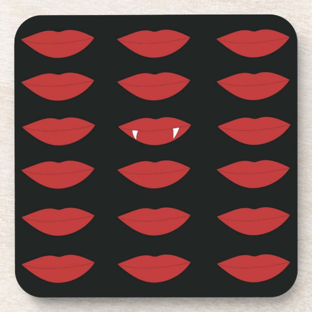 Stay True Black and Red Vampire Coaster (Front)