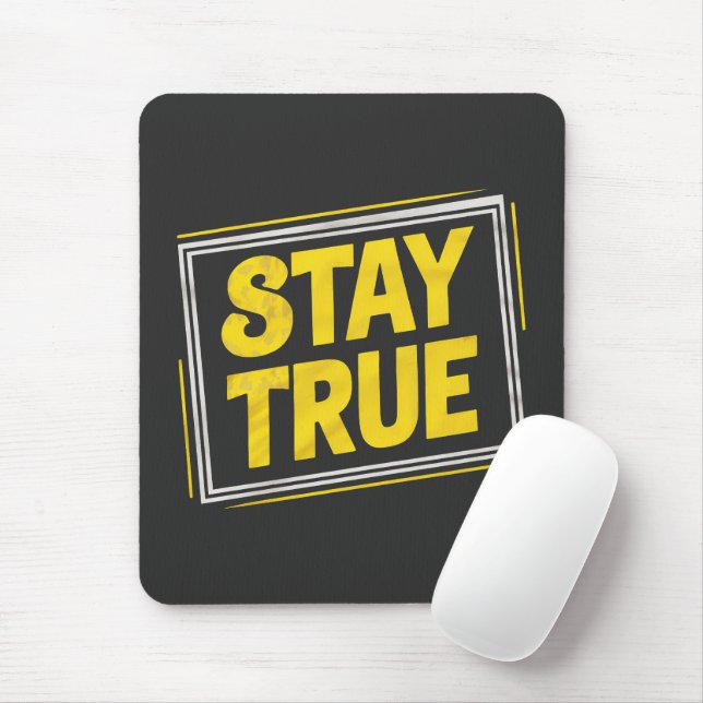 Stay True - Motivation Yellow vibrating Mouse Mat (With Mouse)