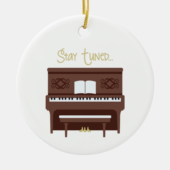 Stay Tuned Ceramic Tree Decoration (Front)