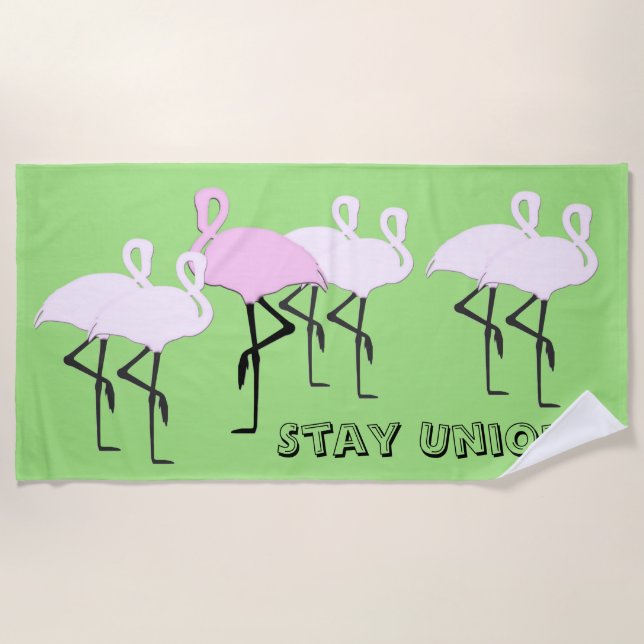 Stay Unique Flamingo Beach Towel (Front)