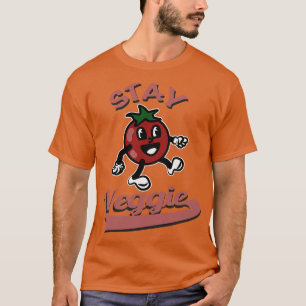 Stay Veggie Tomato retro toon T-Shirt