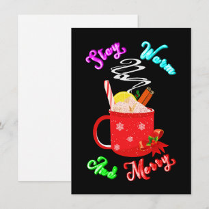 Stay Warm And Merry Cinnamon Snowflakes Christmas Thank You Card