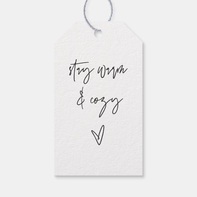 Stay Warm & Cosy Kraft Gift Tag (Back)
