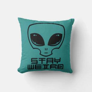Stay Weird Alien Head Cushion