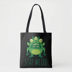 Stay Weird Alien Monster Tote Bag