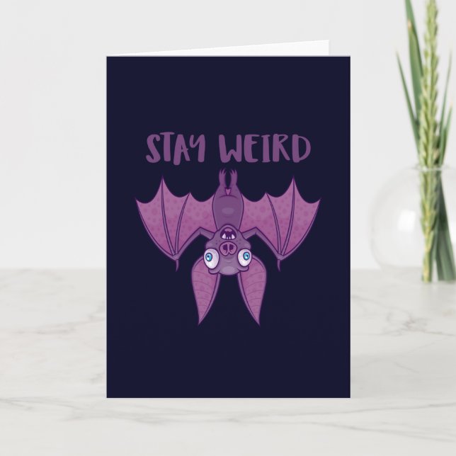 Stay Weird Cartoon Bat Card (Front)