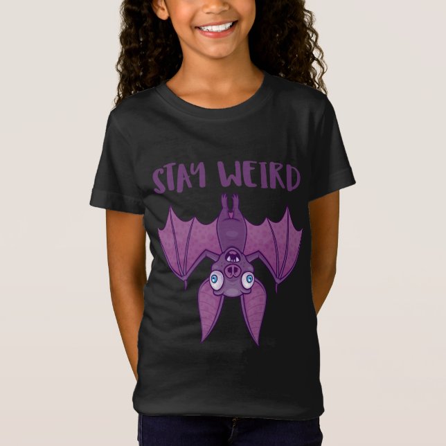 Stay Weird Cartoon Bat T-Shirt (Front)