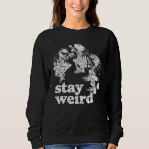 Stay Weird Cute Frogs & Mushrooms Guitar Banjo Mu Sweatshirt