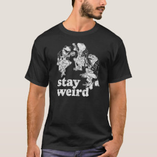 Stay Weird! Cute Frogs & Mushrooms Guitar Banjo Mu T-Shirt