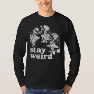 Stay Weird Cute Frogs & Mushrooms Guitar Banjo Mus T-Shirt