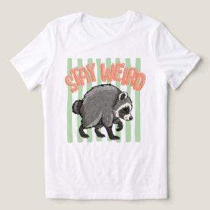 Stay Weird Cute Racoon Funny Animal Retro Aesthet Tri-Blend Shirt