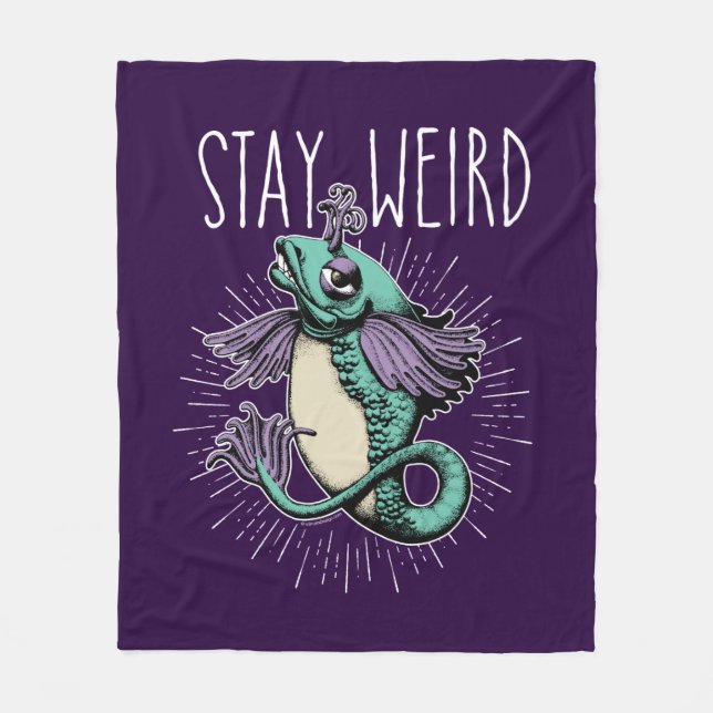 Stay Weird Fleece Blanket (Front)
