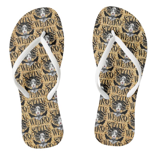 Stay Weird Flip Flops (Footbed)